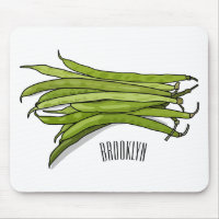 Green beans cartoon illustration