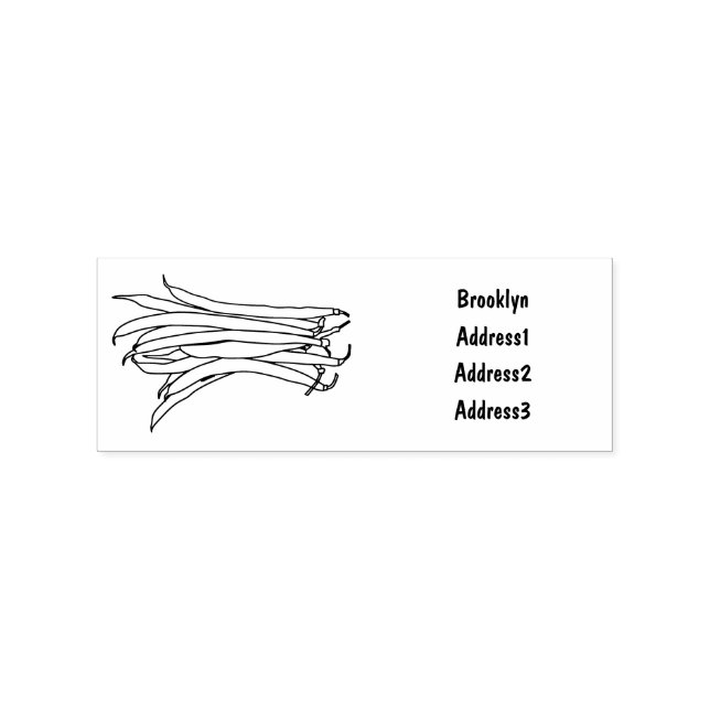 Green beans cartoon illustration rubber stamp (Imprint)