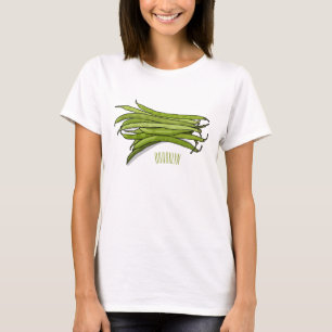 Green beans cartoon illustration  T-Shirt