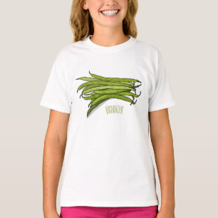 Green beans cartoon illustration  T-Shirt