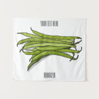 Green beans cartoon illustration 