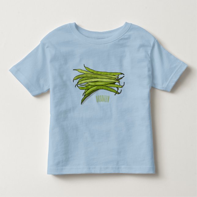 Green beans cartoon illustration  toddler T-Shirt (Front)