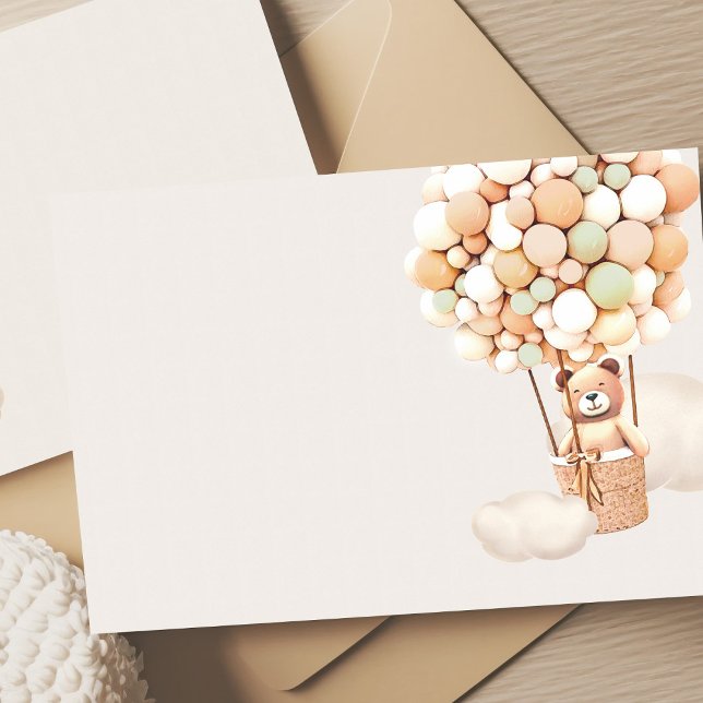 Green Bear Balloons Blank Enclosure Card (Creator Uploaded)