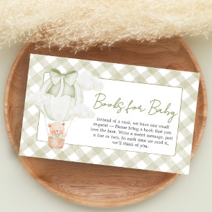 Green Bear Bearly Wait Baby Shower Books for Baby Enclosure Card