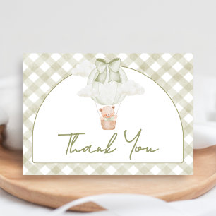 Green Bear Bearly Wait Baby Shower Thank You Card