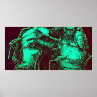 Green Beast-Like Creature Wall ARt