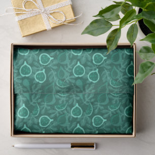 Green beautiful fig fruit pattern tissue paper