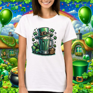 Green Beer and Leprechaun Hat T-Shirt