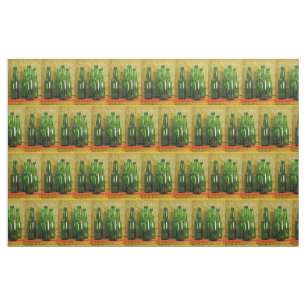 Green Beer Bottles Fabric