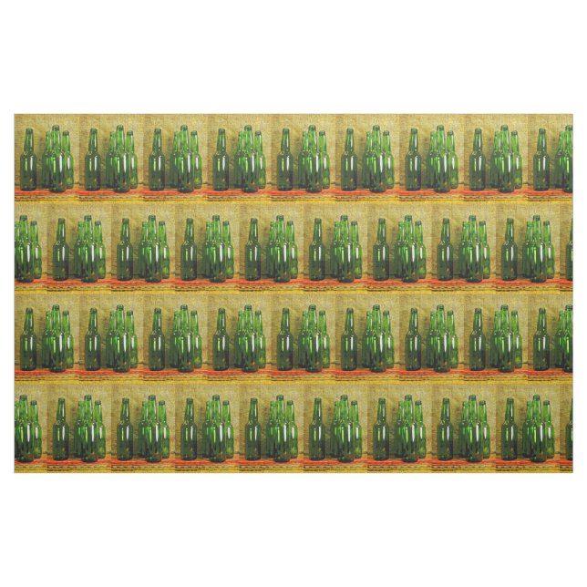 Green Beer Bottles Fabric (Fat Quarter)