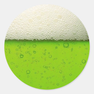 Green Beer Close-up Classic Round Sticker