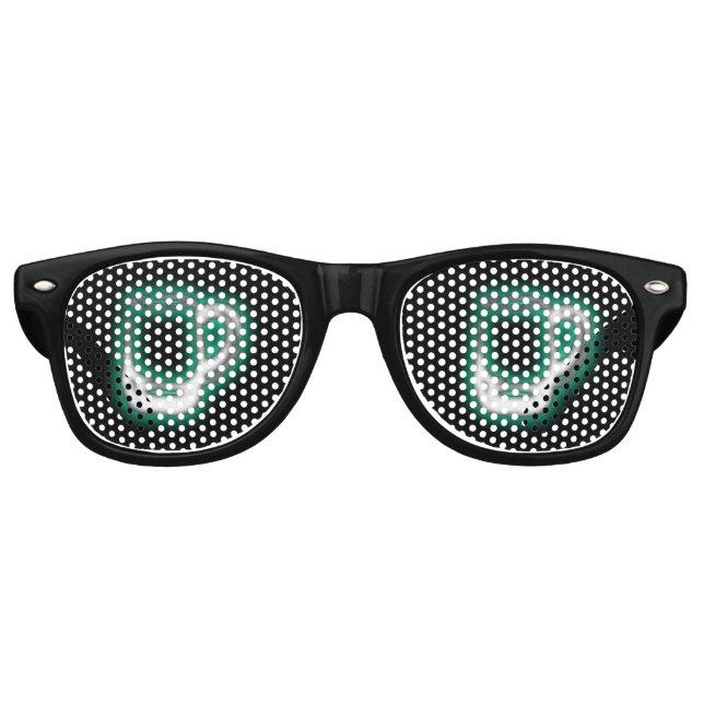 Green Beer Goggles Fun Adult Party Retro Sunglasses (Front)