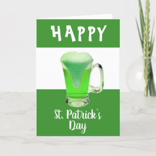 Green Beer Happy St. Patrick`s day Holiday Card