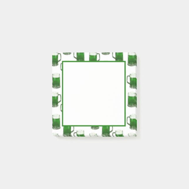 Green Beer Mugs - White Notes (Front)