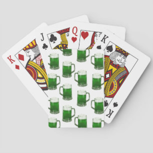 Green Beer Mugs - White Playing Cards