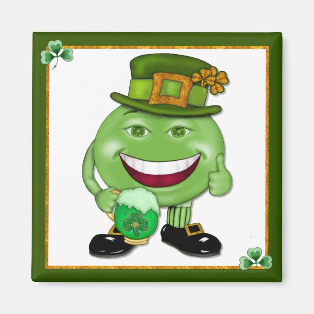 Green Beer & Shamrocks 2 Magnet (Front)