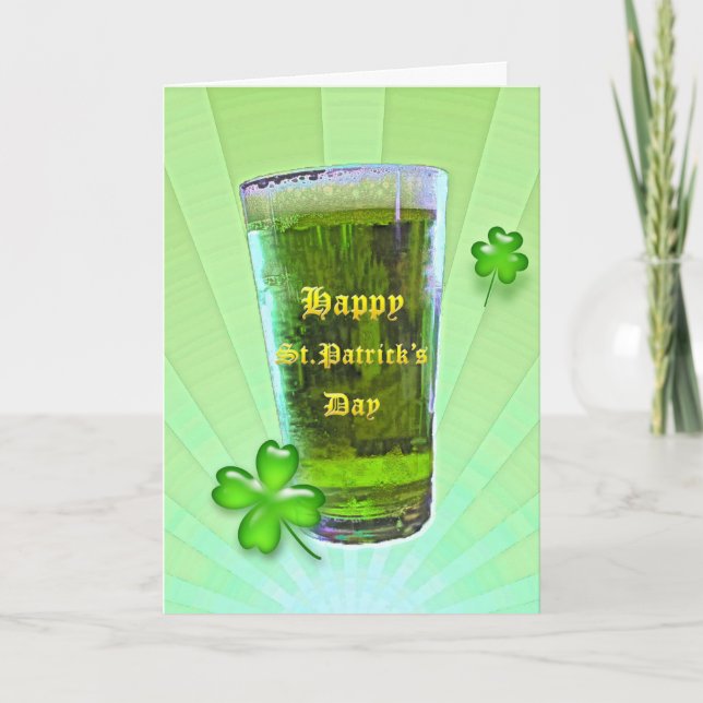 Green Beer St. Patrick's Day Card (Front)