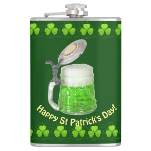 Green Beer St Patrick's Day Hip Flask
