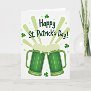 Green Beer Toast Pattern Card