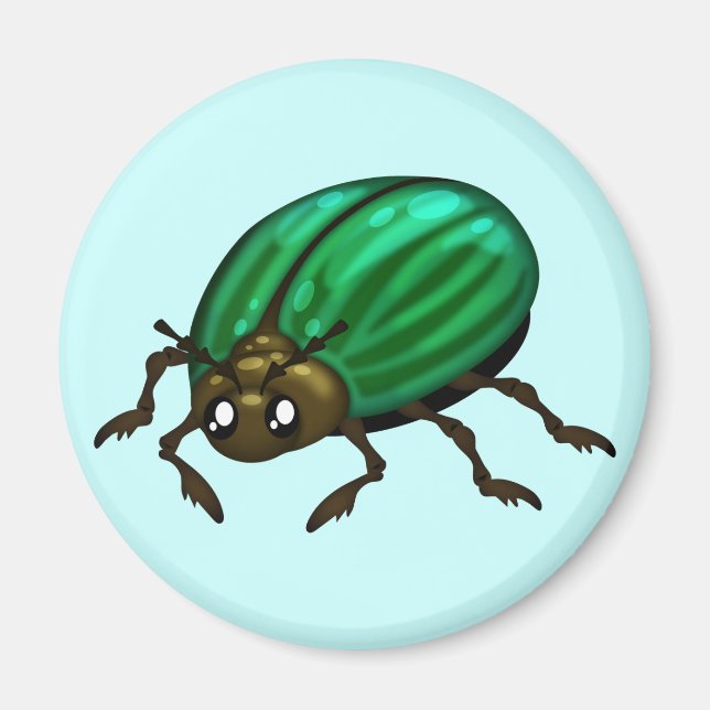 Green Beetle Magnet with customisable background (Front)
