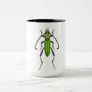 Green beetle mug