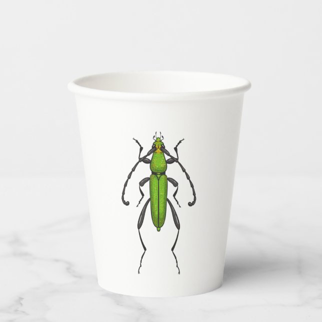 Green beetle paper cups (Front)