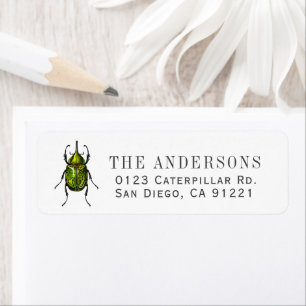 Green Beetle Return Address Label