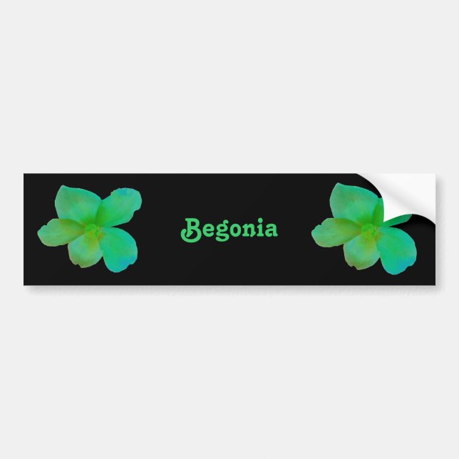 Green Begonia Customisable Bumper Sticker (Front)