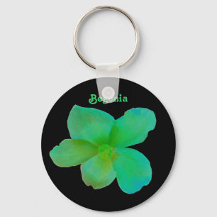 Green Begonia Customisable Keychain