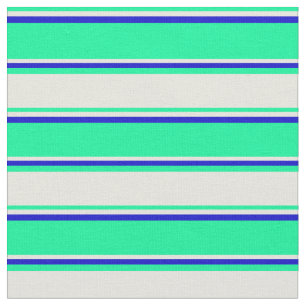 Green, Beige, and Blue Coloured Lined Pattern Fabric