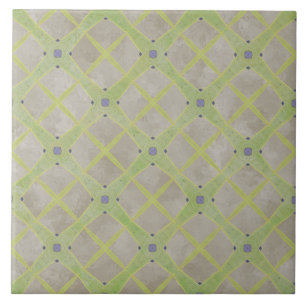 Green, Beige, and Blue Urban Modern Check Pattern Ceramic Tile
