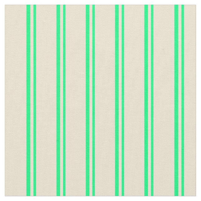 Green & Beige Coloured Stripes Pattern Fabric (Close Up)