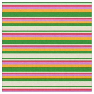 Green, Beige, Crimson, Orchid, and Orange Coloured Fabric