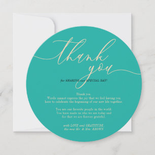 Green Beige Elegant Custom Photo Thank You Holiday Card