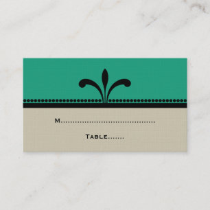 Green/Beige Fancy Art Deco Place Cards