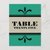 Green/Beige Fancy Art Deco Table Number Postcard