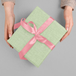 Green Beige Linen Mimic Fabric Texture Wrapping Paper