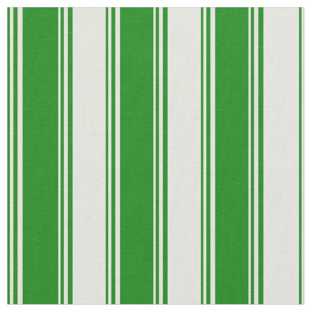 Green & Beige Striped Pattern Fabric (Close Up)