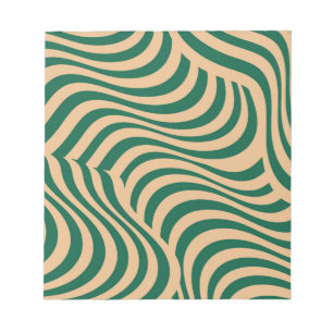 Green Beige Zebra Stripe Minimalist Spring Summer  Notepad