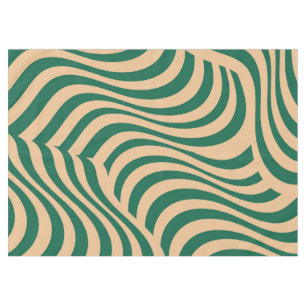 Green Beige Zebra Stripe Minimalist Spring Summer  Tablecloth