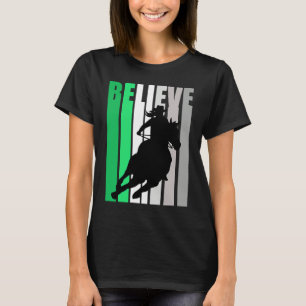 Green Believe Cowgirl Motivational Inspiring Farm  T-Shirt