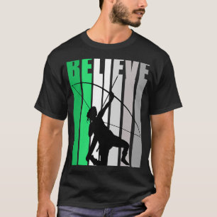 Green Believe Motivating Girls Archery Retro Graph T-Shirt