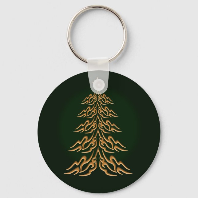 Green Bell Christmas Tree Key Chain (Front)