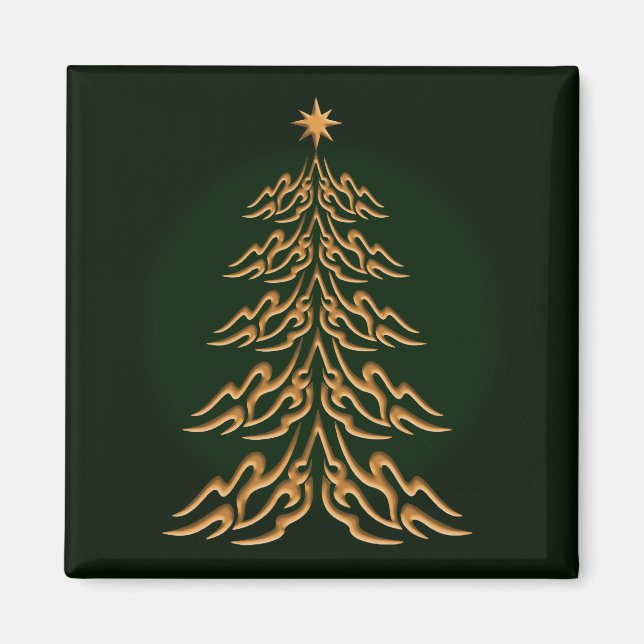 Green Bell Christmas Tree Magnet (Front)