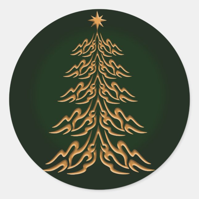 Green Bell Christmas Tree Stickers (Front)