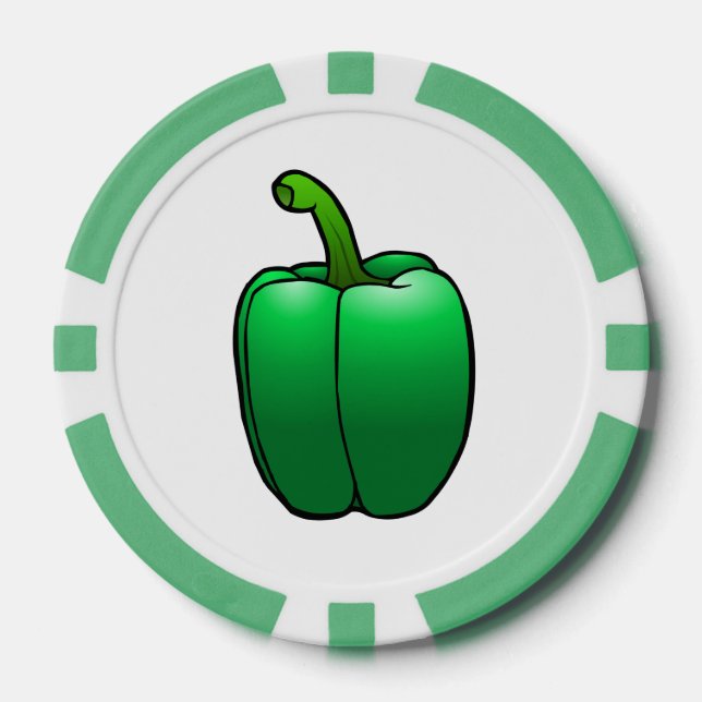 Green Bell Pepper Poker Chips (Front)