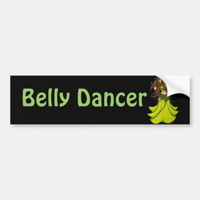 Green Belly Dancer Bumper Sticker (Front)