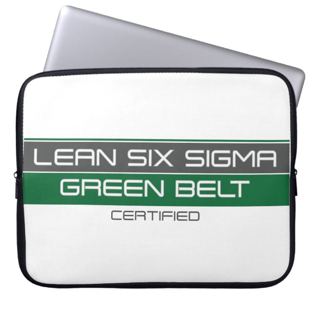 Green Belt Lean Six Sigma Certified Laptop Sleeve (Front)