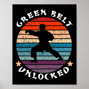 Green Belt Level Unlocked Achievement Karate Keep  Poster