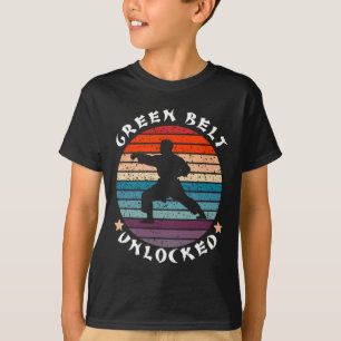 Green Belt Level Unlocked Achievement Karate Keep  T-Shirt
